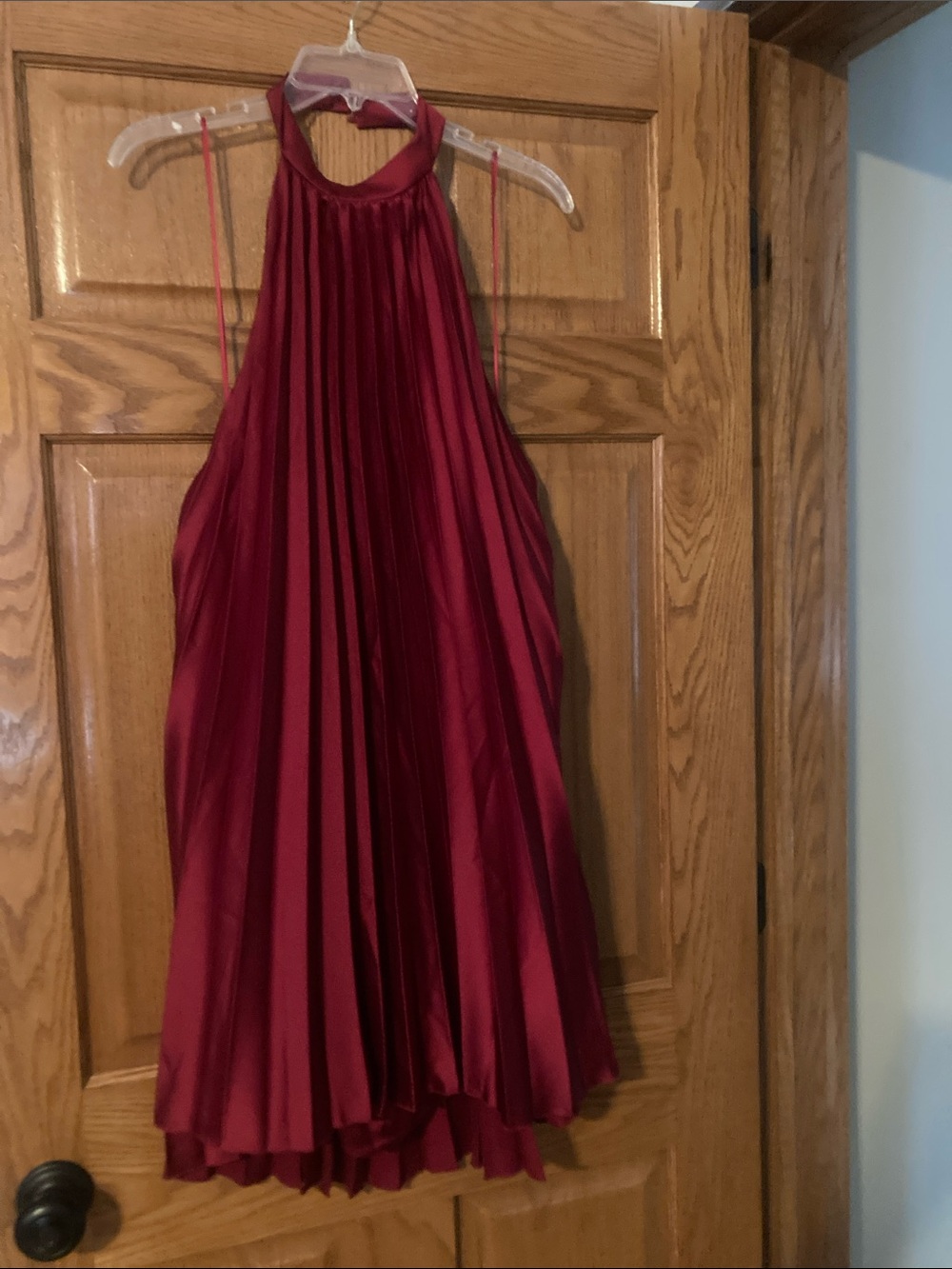 Abercrombie & Fitch Red Satin Halter Dress - Picture 1 of 4
